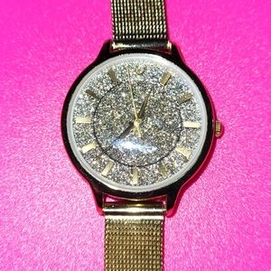 EUC Working Ladies Sparkly-Face Watch●Firm☆